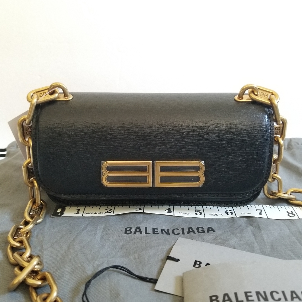 Balenciaga Gossip XS Leather Crossbody Shoulder Bag Black - Picture 14 of 16